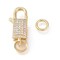 20x9mm 18k Gold Plated Brass Micro Pave Cubic Zirconia Lobster Clasp